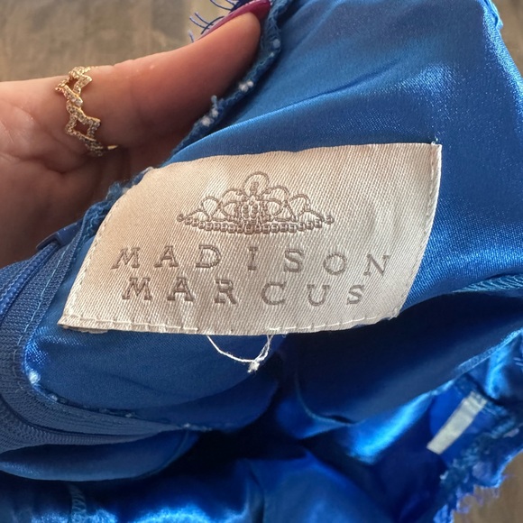 Madison Marcus Blue Lace Dress Sz S - Picture 7 of 8